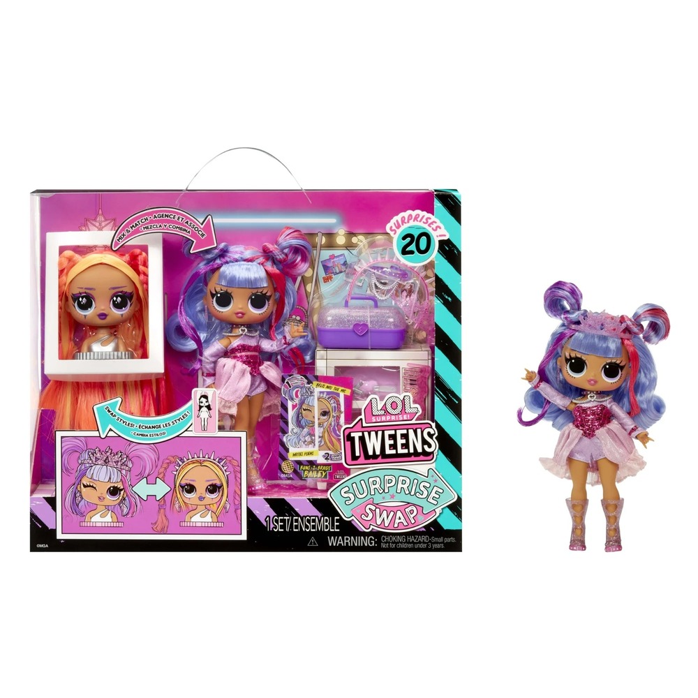 LOL Surprise Tweens Surprise Swap Fashion Doll Buns-2-Braids Bailey 20 Surprises